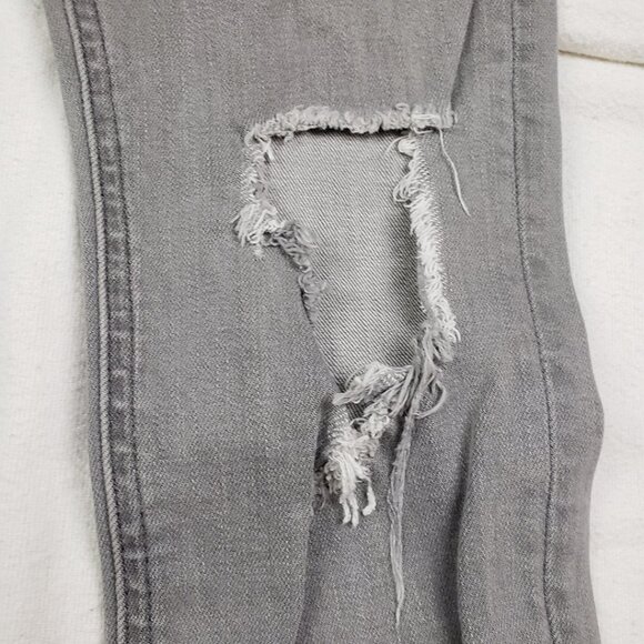 rag & bone Grey Skinny Jeans Size 27 Raw Hem Distressed Low Rise Grunge Denim - Picture 9 of 16